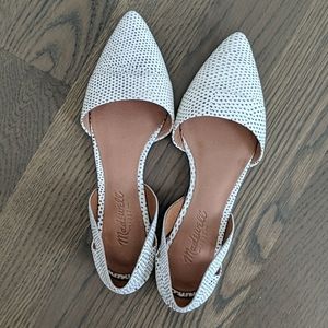 Madewell d'orsay spotted leather flats - like new